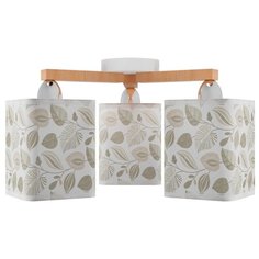 Люстра потолочная "Надя", 3хE27x60Вт, белый и натуральный, лепестки, Дубравия, 028-511-23