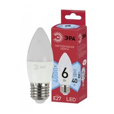 Лампа светодиодная ЭРА ECO LED B35-6W-840-E27 (диод, свеча, 6Вт, нейтр, E27) ERA