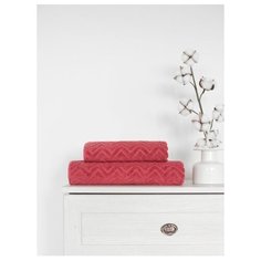 Полотенце Amore Mio Жаккард Zigzag 50*90 Коралловый