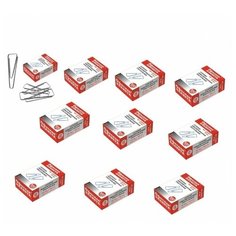 Скрепки ОФИСНАЯ ПЛАНЕТА, 25 мм, никелированные, треугольные, 100 шт., в картонной коробке, 222043 (10 штук) 222043-10