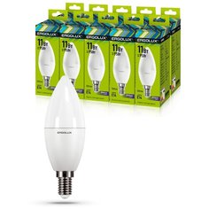 Комплект светодиодных лампочек Свеча Ergolux LED-C35-11W-E14-6K