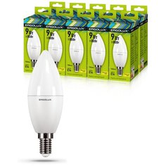 Комплект светодиодных лампочек Свеча Ergolux LED-C35-9W-E14-3K