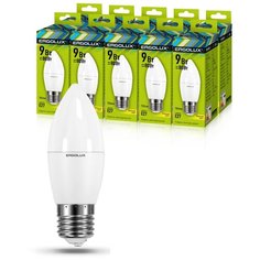 Комплект светодиодных лампочек Свеча Ergolux LED-C35-9W-E27-3K