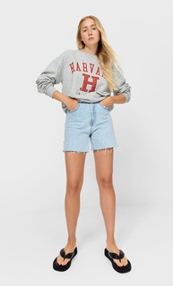 Stradivarius Толстовка С Надписью Harvard Пестро-Серый M