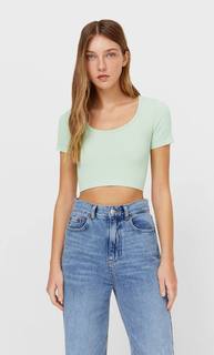 Stradivarius Бесшовный Топ В Балетном Стиле Аквамарин M