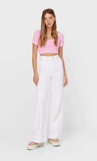 Stradivarius Бесшовный Топ В Балетном Стиле Ярко-Розовый Xs
