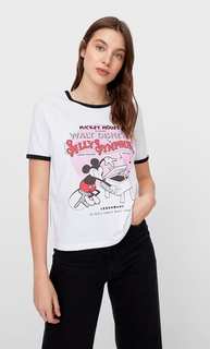 Stradivarius Футболка С Принтом «Дисней» И Окантовкой Белый Xs