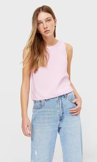 Stradivarius Рубашка Без Рукавов Цвет Темной Фуксии S