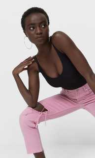 Stradivarius Боди С Открытой Спиной Черный Xs