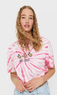 Stradivarius Укороченная Футболка В Стиле Oversize Цвет Фуксии S