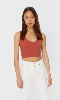 Stradivarius Укороченный Бесшовный Топ С V-Образным Вырезом Multicolor Xs