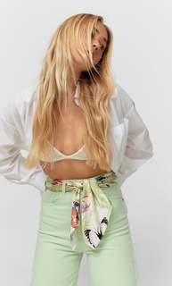 Stradivarius Платок «Бабочки» Пастельно-Зеленый 103