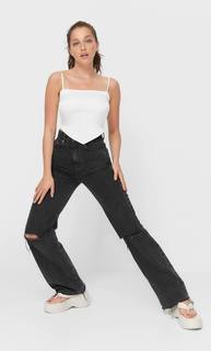Stradivarius Топ-Шарф Из Сатина Белый M