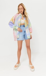 Stradivarius Рубашка Свободного Кроя С Принтом Тай-Дай Multicolor M