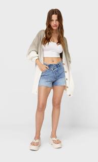 Stradivarius Кардиган С Эффектом Омбре Цвет Небеленого Полотна S