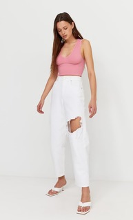 Stradivarius Бесшовный Топ С Узором «Косы» Ярко-Розовый S