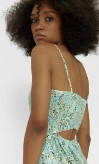 Stradivarius Платье С Цветочным Принтом И Сборкой Multicolor M