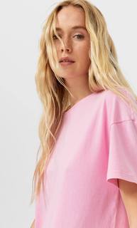 Stradivarius Платье С Короткими Рукавами Цвет Темной Фуксии S