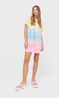 Stradivarius Платье С Короткими Рукавами Multicolor S
