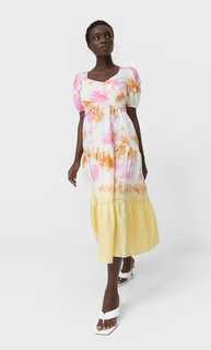 Stradivarius Длинное Платье Из Поплина Multicolor S