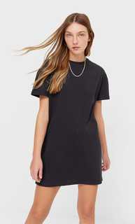 Stradivarius Платье С Короткими Рукавами Черный L