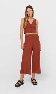 Stradivarius Укороченный Топ С Пуговицами В Стиле Рустик Multicolor S