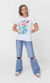 Stradivarius Футболка С Принтом Белый Xs