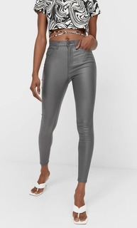 Stradivarius Брюки С Высокой Посадкой И Напылением Серый Средний 34