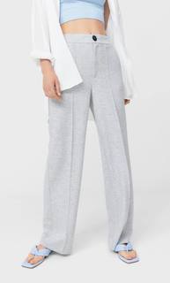 Stradivarius Широкие Трикотажные Брюки Пестро-Серый L