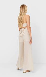 Stradivarius Широкие Трикотажные Брюки Цвет Камня L