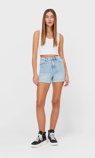 Stradivarius Шорты Mom Fit Облегающего Кроя С Эффектом Потертости 38