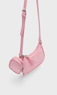 Stradivarius Тканевая Мини-Сумка С Плечевым Ремнем Цвет Розового Макияжа 103