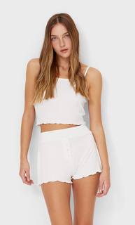 Stradivarius Пижамный Топ На Бретелях Белый L