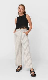 Stradivarius Топ С Кружевом Кроше Без Рукавов Черный Xl