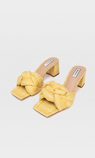 Stradivarius Босоножки Из Ткани И На Каблуке Желтый 37