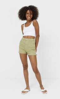 Stradivarius Шорты Mom Fit Облегающего Кроя Зеленый 44