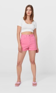 Stradivarius Шорты Mom Fit Цвет Фуксии 42