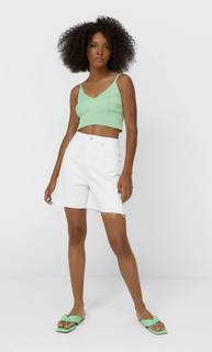 Stradivarius Длинные Шорты Белый 34