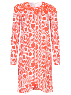Платье шелковое с принтом Stella Mccartney