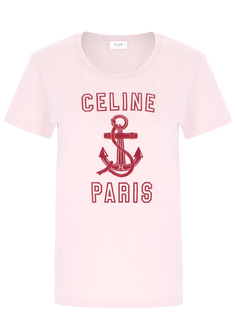 Футболка хлопковая с принтом CÉline