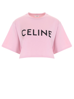 Футболка хлопковая с логотипом CÉline