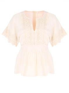 Блуза льняная с шитьем 120% Lino