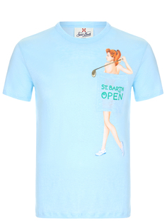 Футболка льняная с принтом MC2 Saint Barth