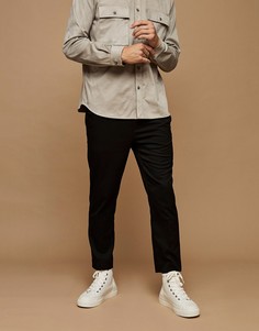Черные зауженные брюки-джоггеры в строгом стиле Topman-Черный цвет