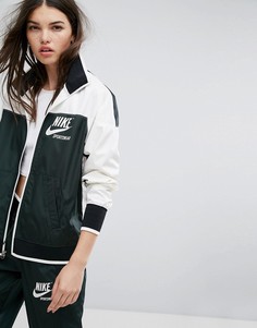 Зеленая спортивная куртка на молнии Nike Archive-Зеленый
