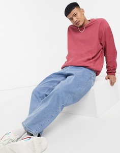 Красный oversized-свитшот из трикотажа изнаночной вязки ASOS DESIGN