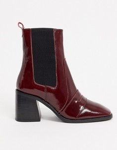 Красные лакированные кожаные лоферы ASOS DESIGN Rocket-Красный