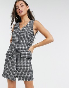 Монохромный сарафан мини из ткани букле ASOS DESIGN-Многоцветный