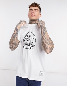Белая футболка с принтом черепа Topman-Белый