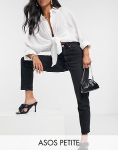 Черные узкие джинсы в винтажном стиле с завышенной талией и моделирующим эффектом ASOS DESIGN Petite Hourglass-Черный